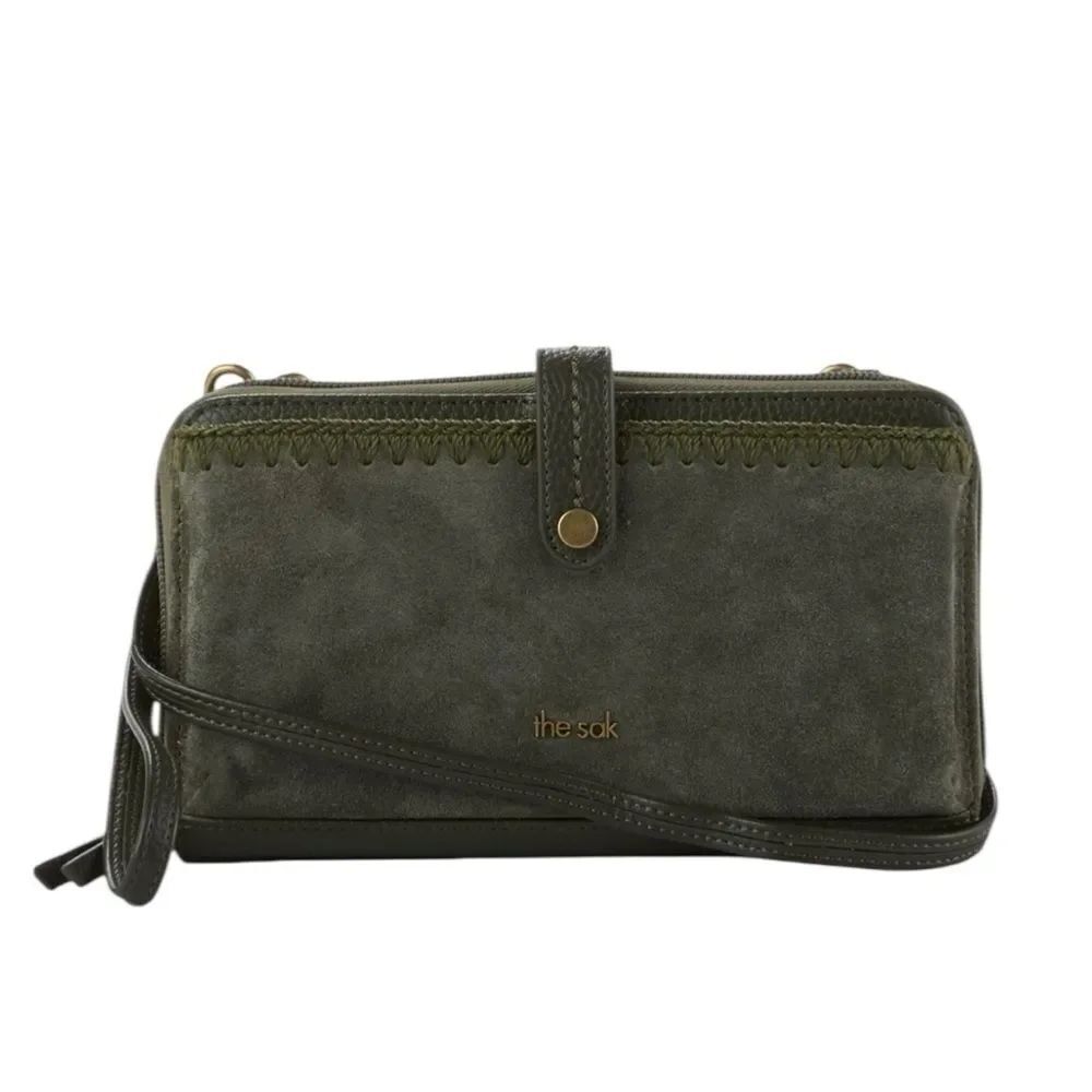 The Sak Iris Large Smartphone Crossbody Bag Suede - Moss Suede